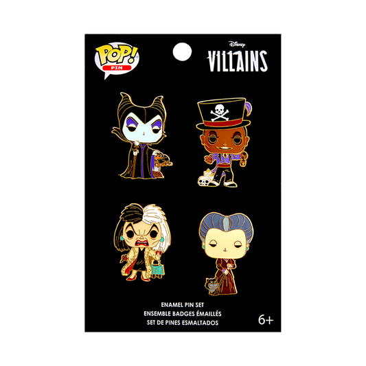 POP! Disney Villains Pin Set - 4 Pack Set